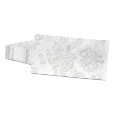Linen-Like Guest Towels, 17 x 12, Silver, , 4 Packs/Carton