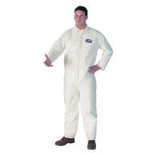 Kleenguard A40 Protective Coveralls with Elastic Wrists/Ankles, Large, White