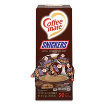 Liquid Coffee Creamer, Snickers, 0.38 oz Mini Cups, 50 Cups/Box