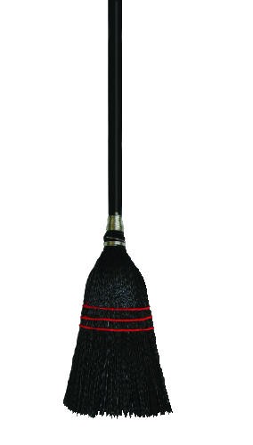 Lobby Broom, 30 X .75 Dia., Wood Handle with Black Bristles