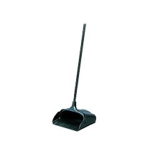 Lobby Pro Upright Dust Pan with Wheels, Black