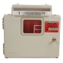 Locking Wall Mount Sharps Cabinet System, 5 qt, Beige
