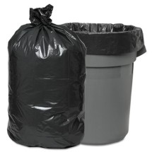 Low-Density Waste Can Liners, 60 gal, 0.95 mil, 38" x 58", Gray, 100/Carton