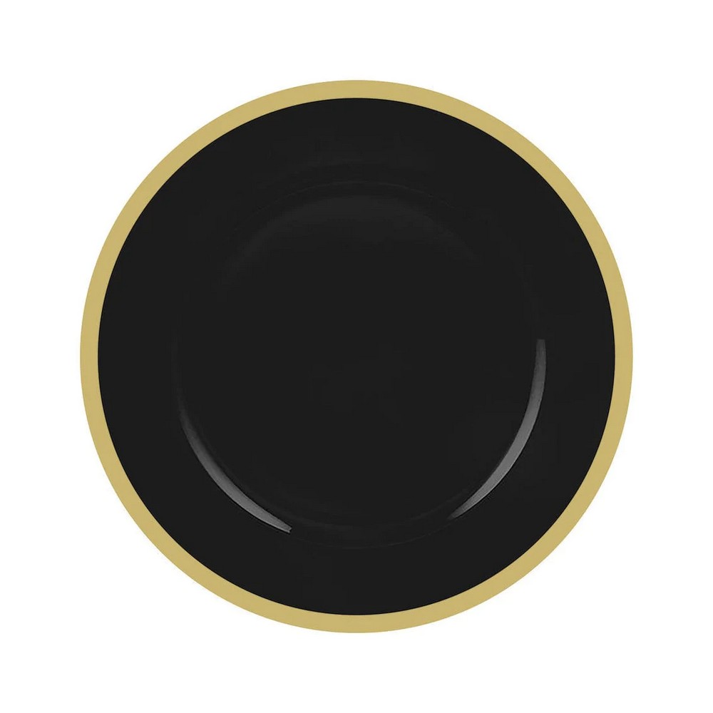 Luxe Party Black and Gold Plastic Charger Plate 13"