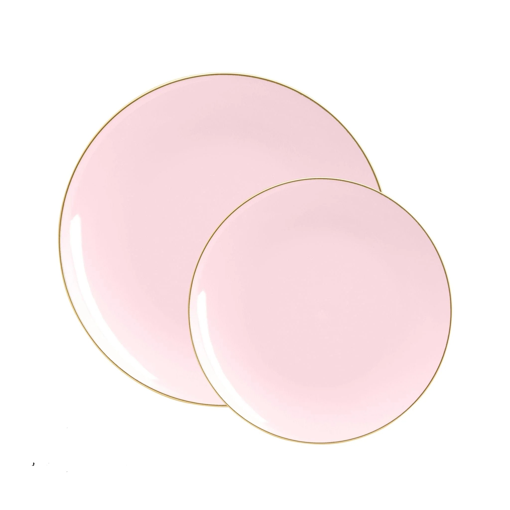 Luxe Party Blush Gold Rim Round Plastic Dinner Plate 10.25