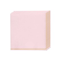 Luxe Party Blush with Gold Stripe Lunch Napkins - 20 pcs