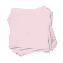 Luxe Party Blush with Silver Stripe Beverage Napkins - 20 pcs