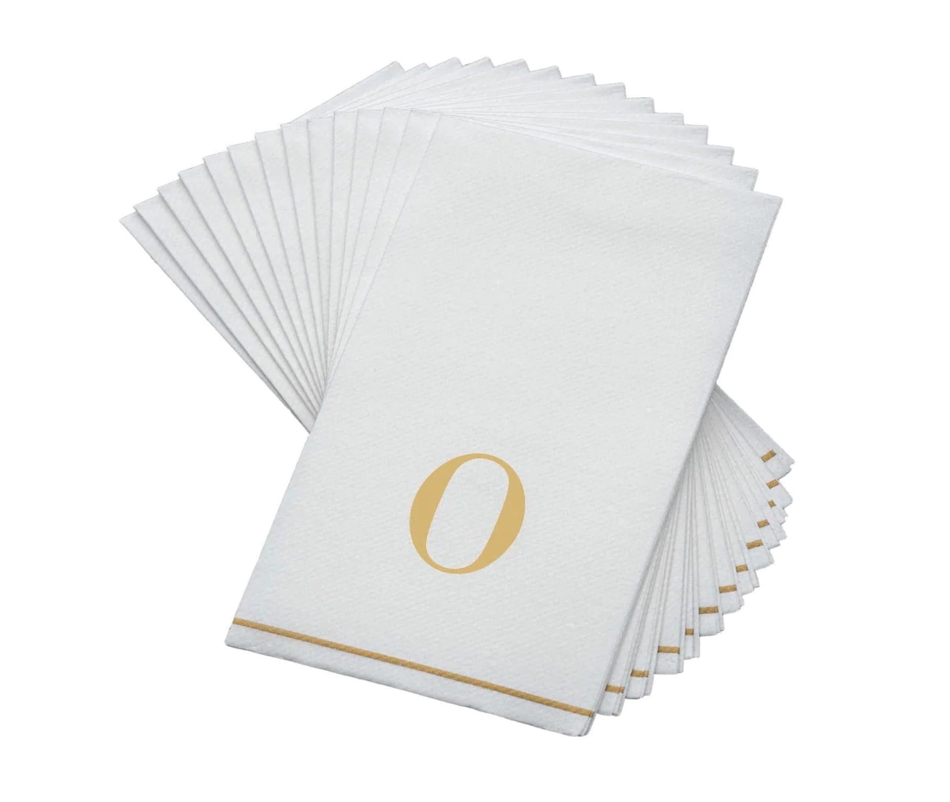 Luxe Party Bodoni Script Single Initial Gold Letter O Paper Guest Napkins- 14 pcs