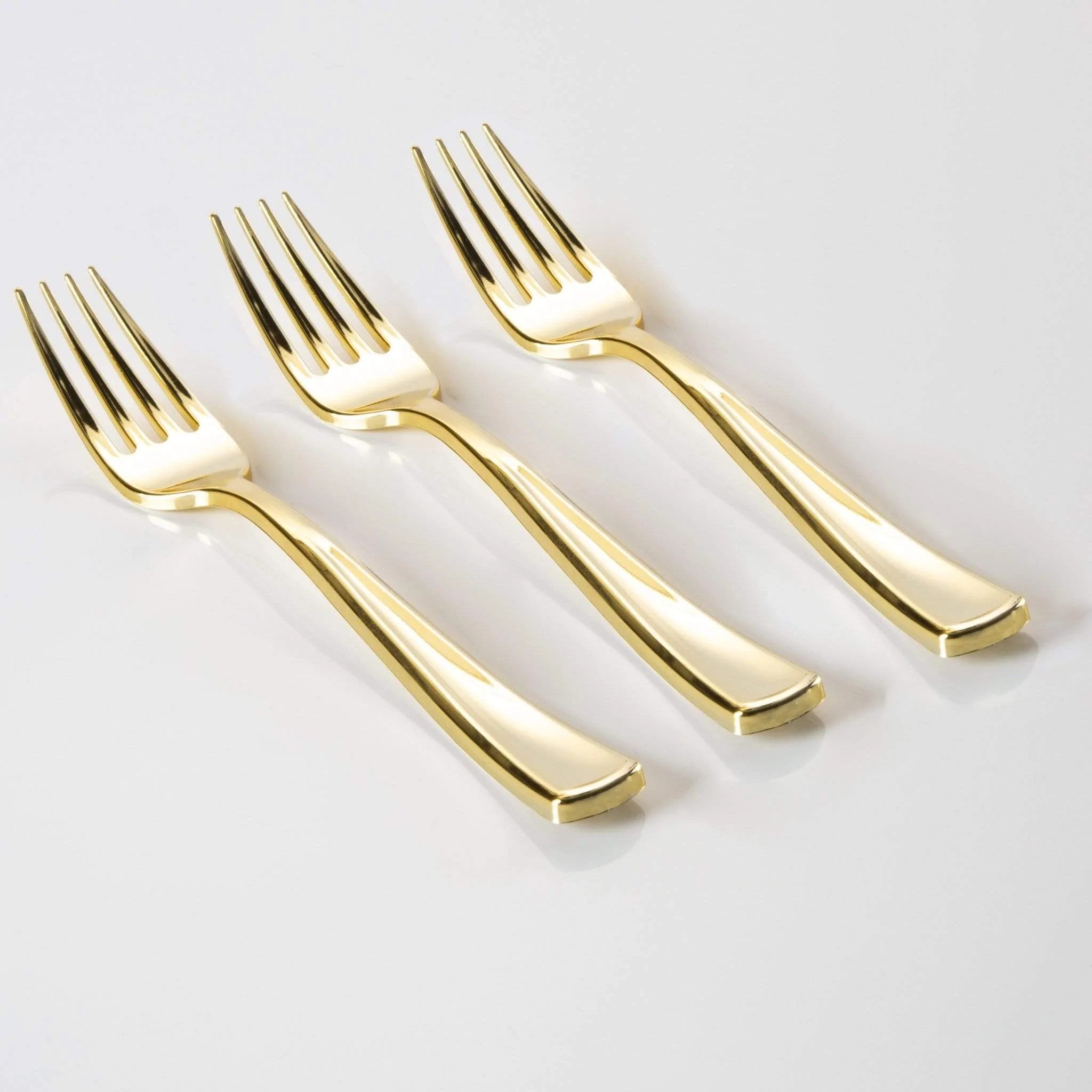 Luxe Party Classic Design Gold Plastic Forks - 20 pcs