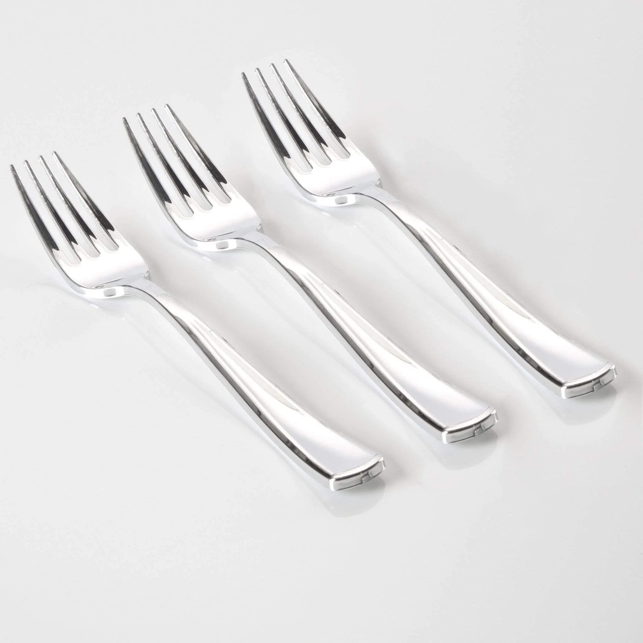 Luxe Party Classic Design Silver Plastic Forks - 20 pcs
