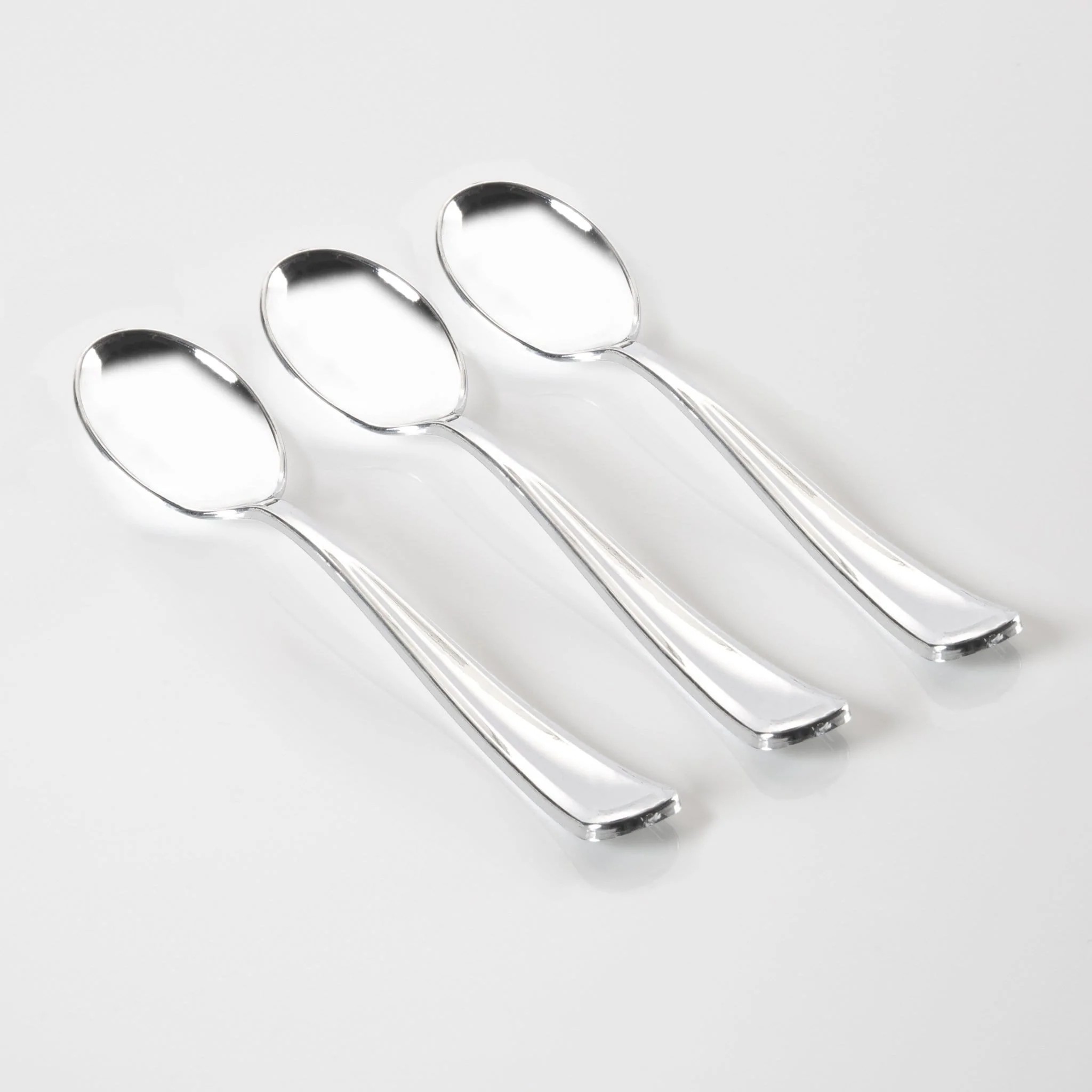 Luxe Party Classic Design Silver Plastic Spoons - 20 pcs