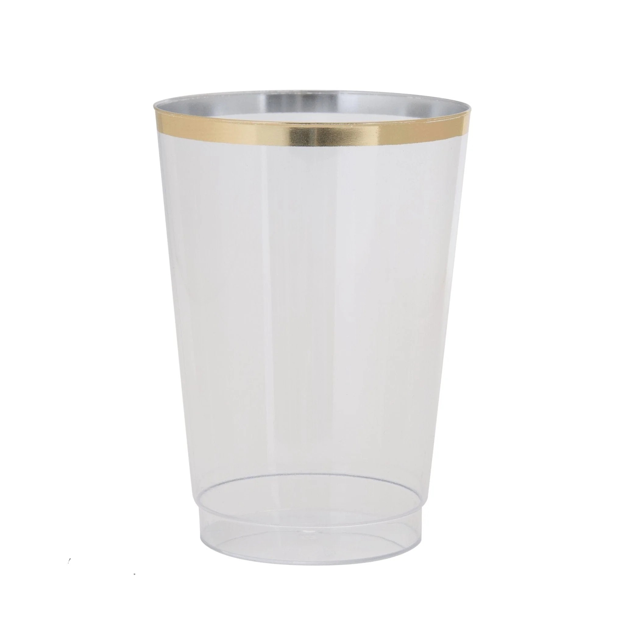 Luxe Party Clear with Gold Rim Plastic Cups 12 oz. - 20 pcs