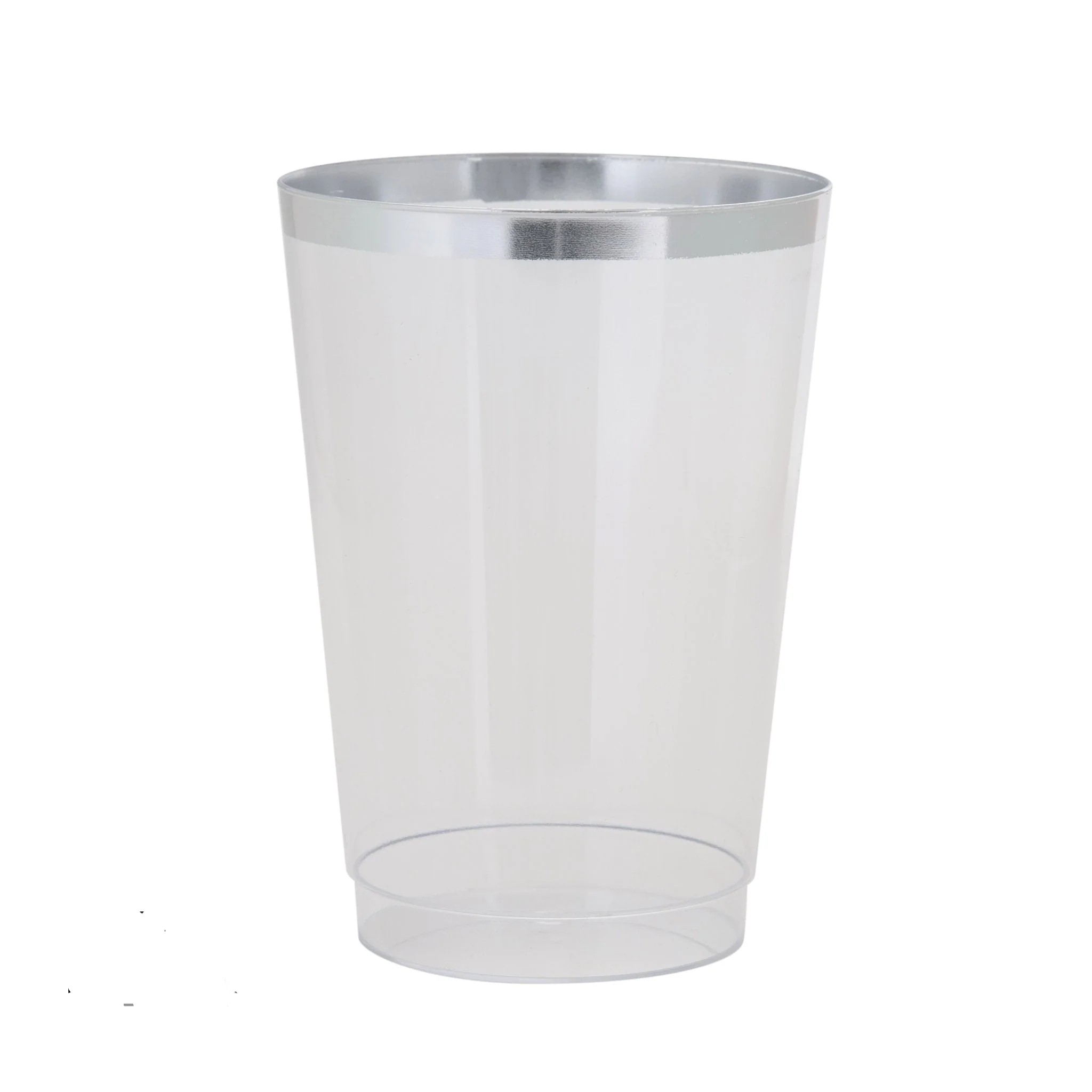 Luxe Party Clear with Silver Rim Plastic Cups 9 oz. - 20 pcs