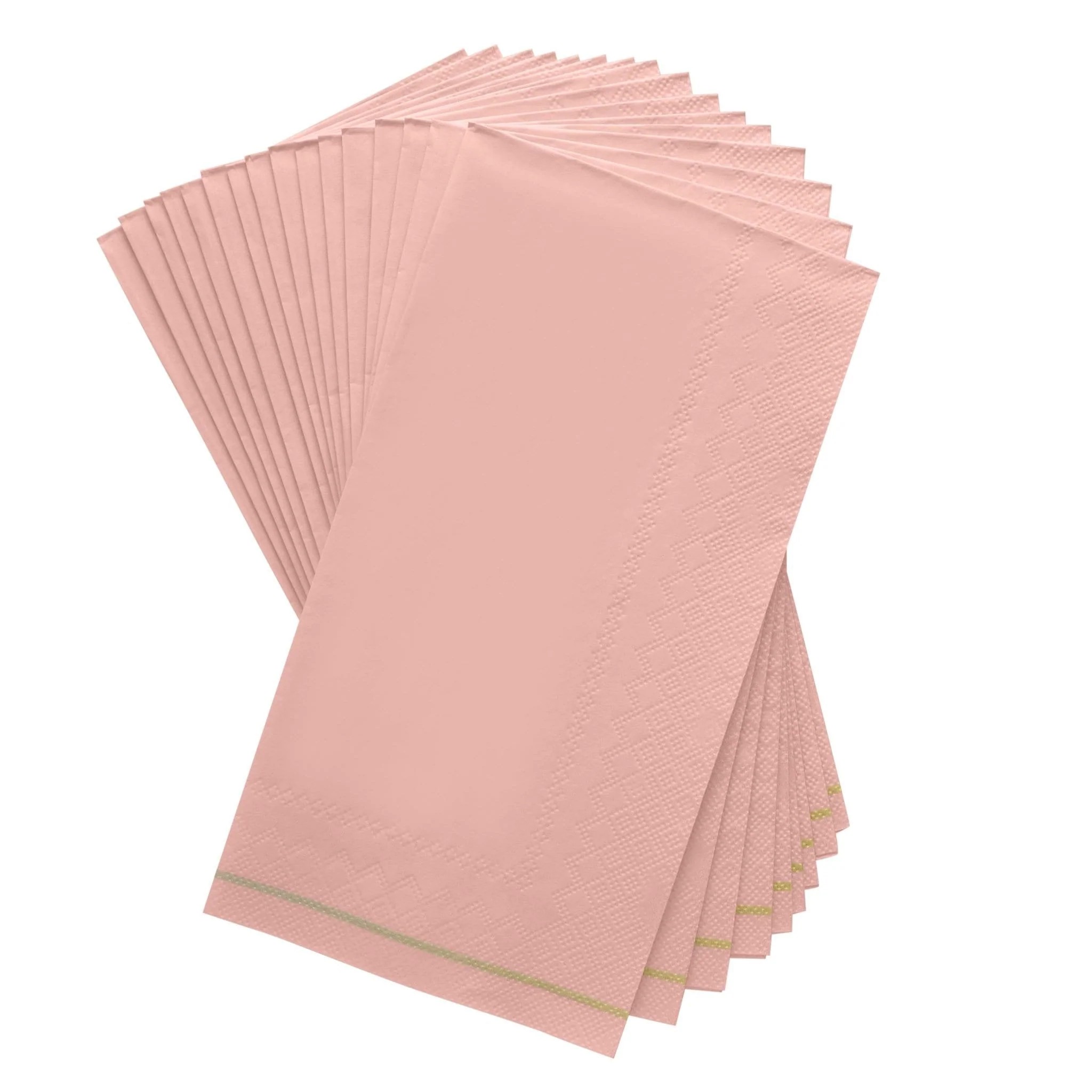 Luxe Party Coral with Gold Stripe Dinner Napkins - 16 pcs