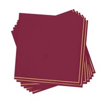 Luxe Party Cranberry with Gold Stripe Lunch Napkins - 20 pcs