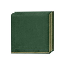Luxe Party Emerald with Gold Stripe Lunch Napkins - 20 pcs