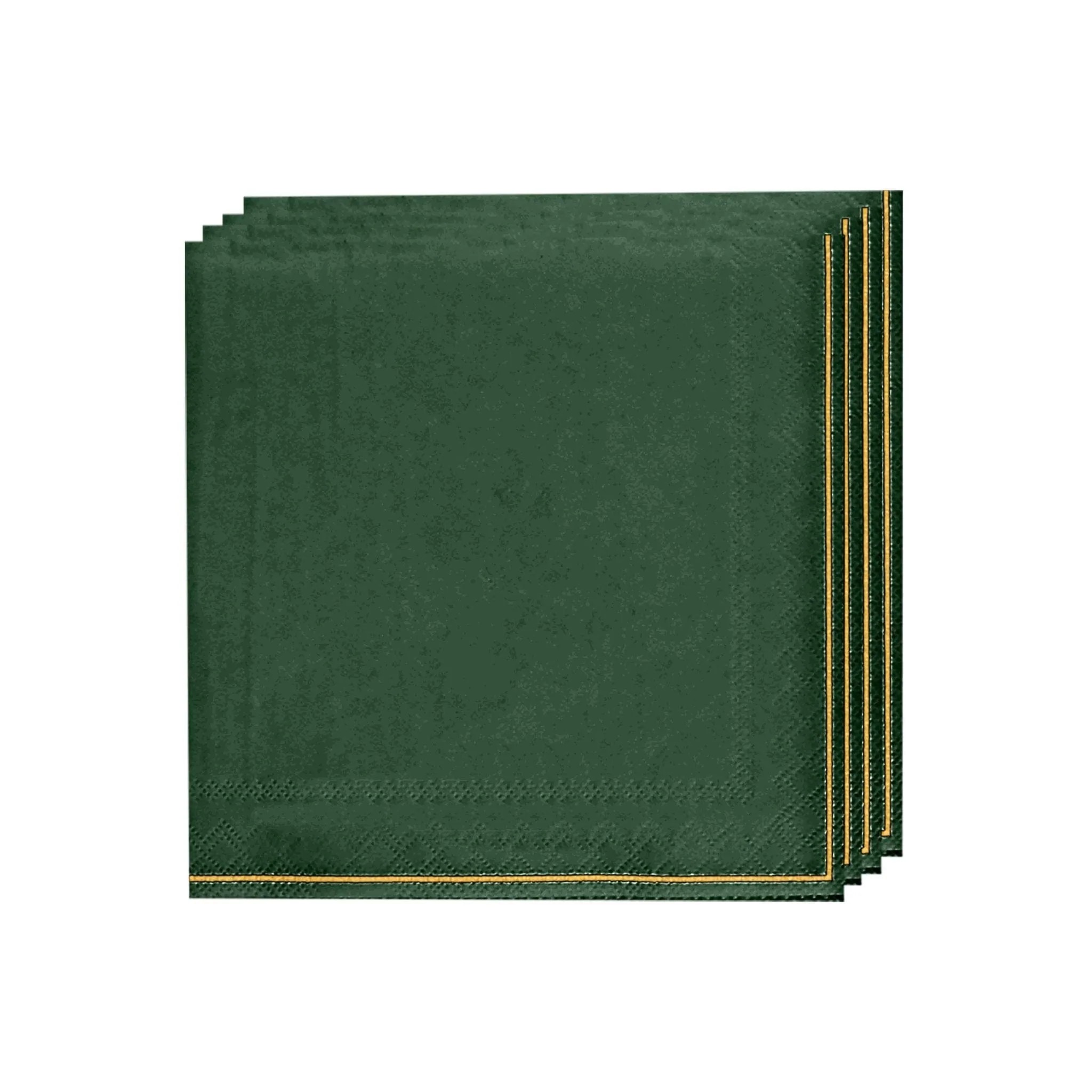 Luxe Party Emerald with Gold Stripe Lunch Napkins - 20 pcs