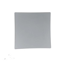 Luxe Party Gray Silver Rim Square Plastic Appetizer Plate 8" - 10 pcs