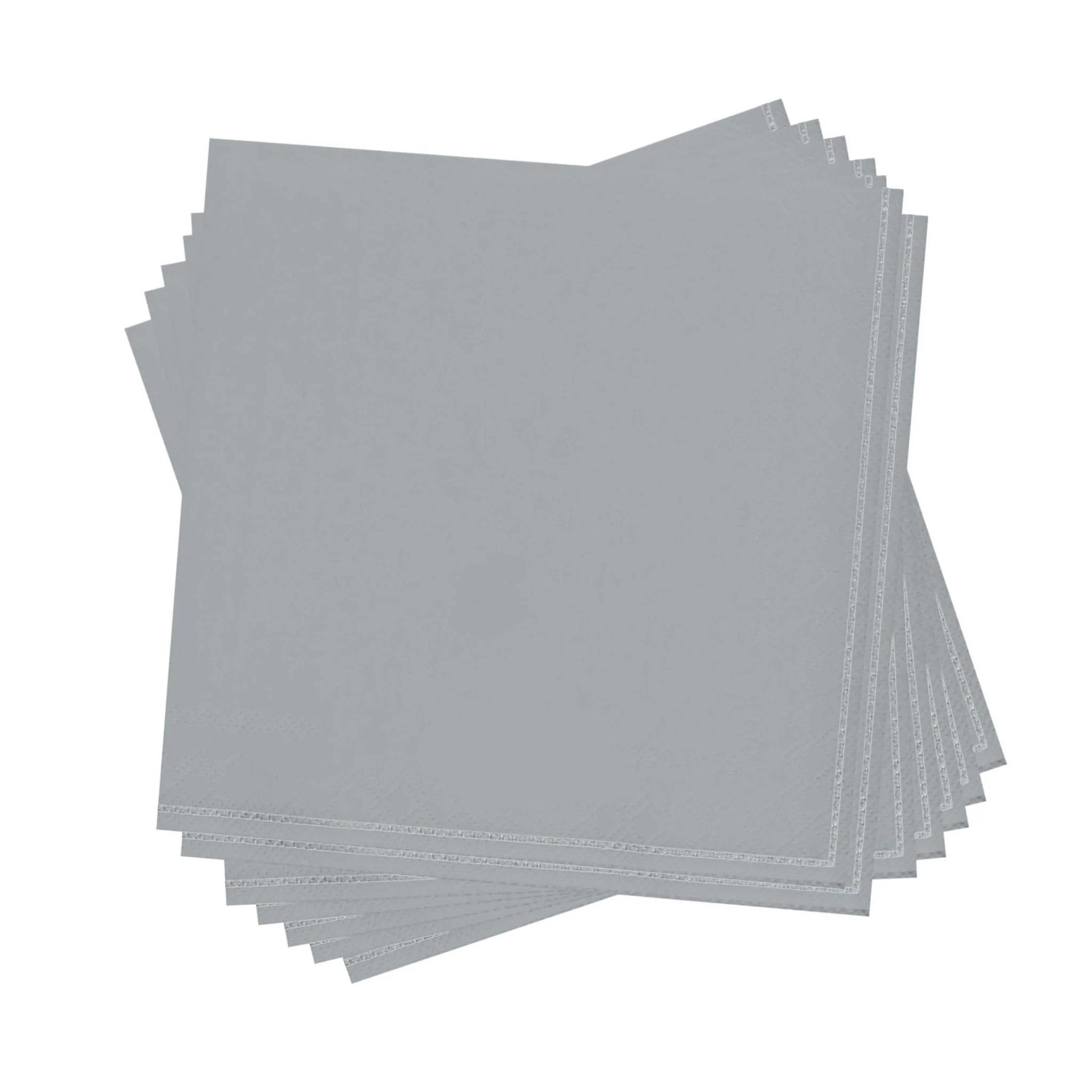 Luxe Party Gray with Silver Stripe Lunch Napkins - 20 pcs
