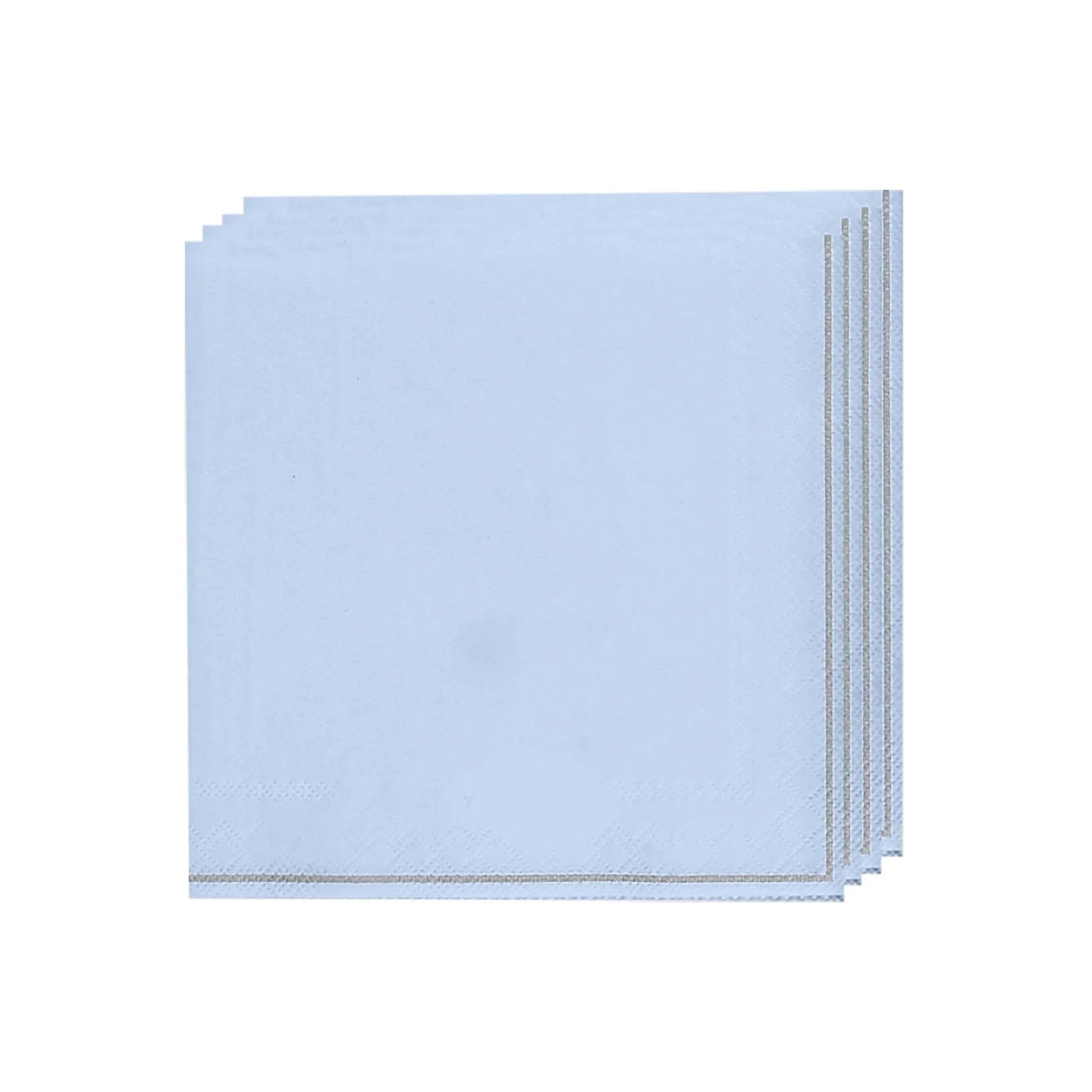 Luxe Party Ice Blue with Silver Stripe Lunch Napkins - 20 pcs