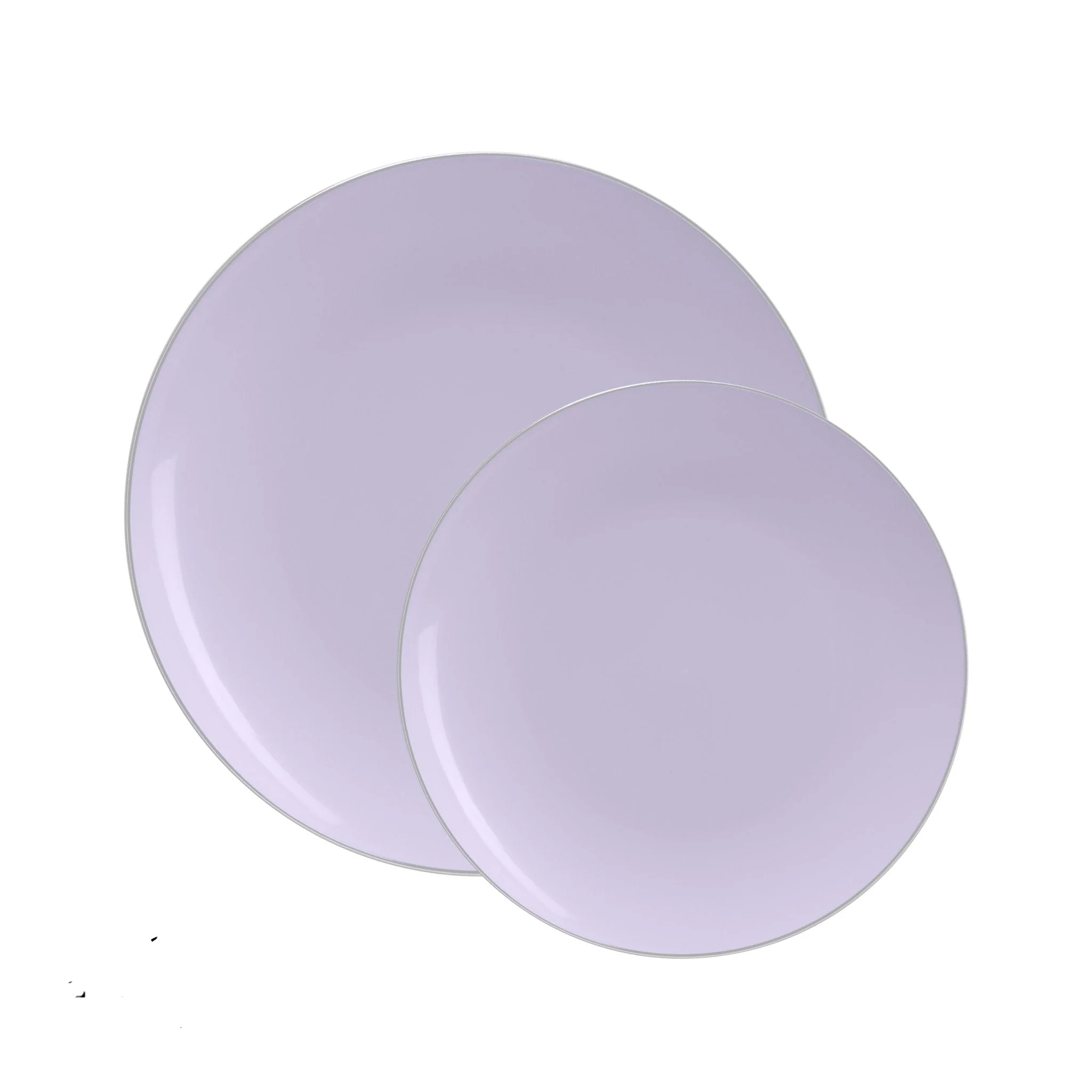 Luxe Party Lavender Gold Rim Round Plastic Dinner Plate 10.25