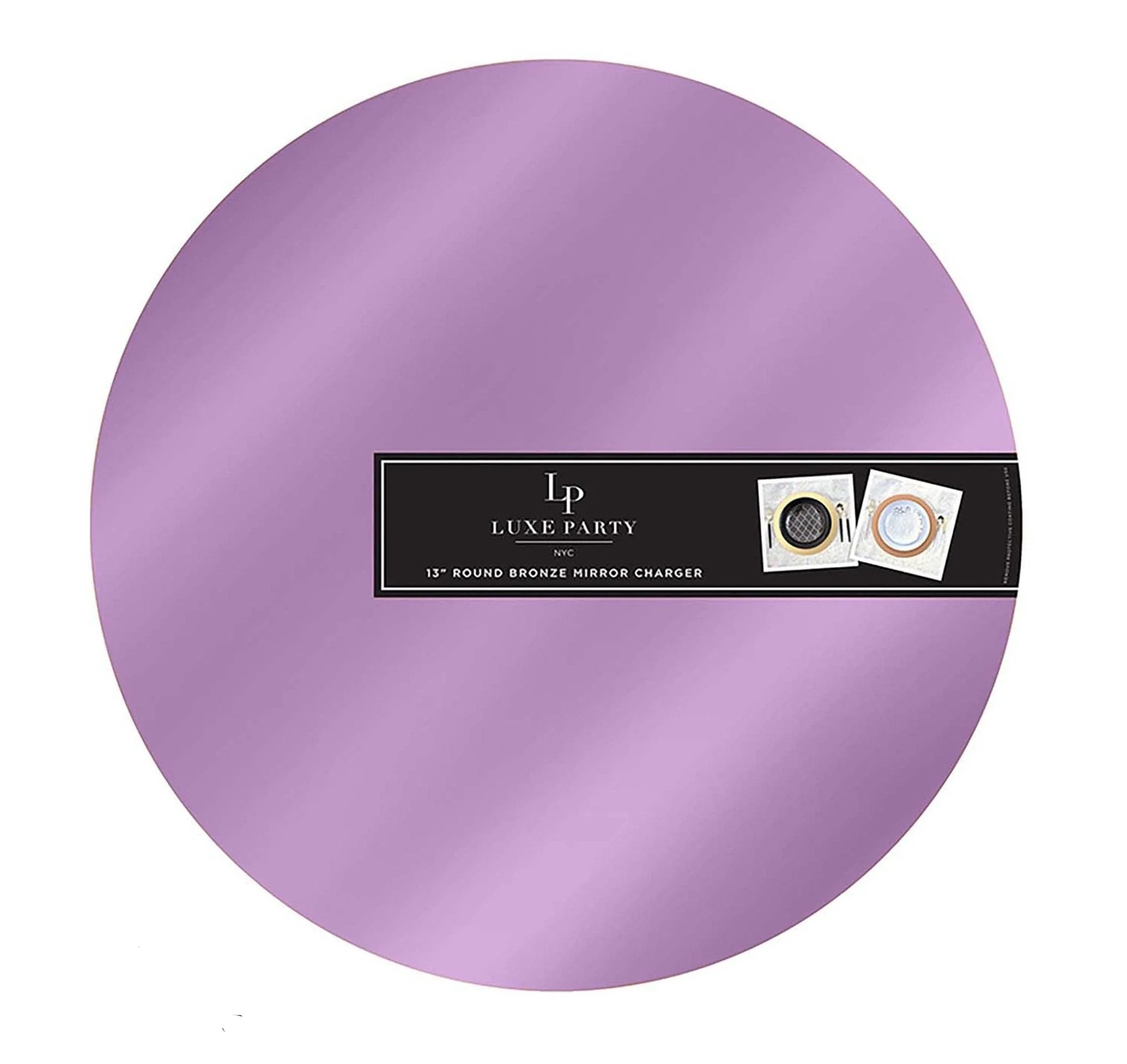 Luxe Party Lavender Round Lightweight Mirror Charger Plate 13"
