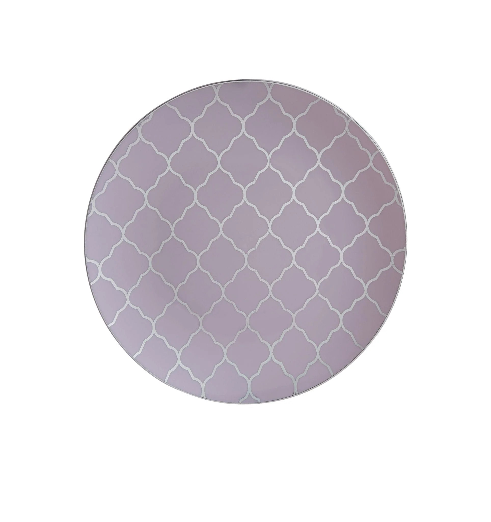Luxe Party Lavender with Silver Lattice Pattern Plastic Appetizer Plate 7.25