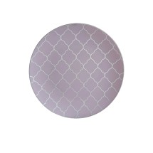 Luxe Party Lavender with Silver Lattice Pattern Plastic Dinner Plate 10.25" - 10 pcs