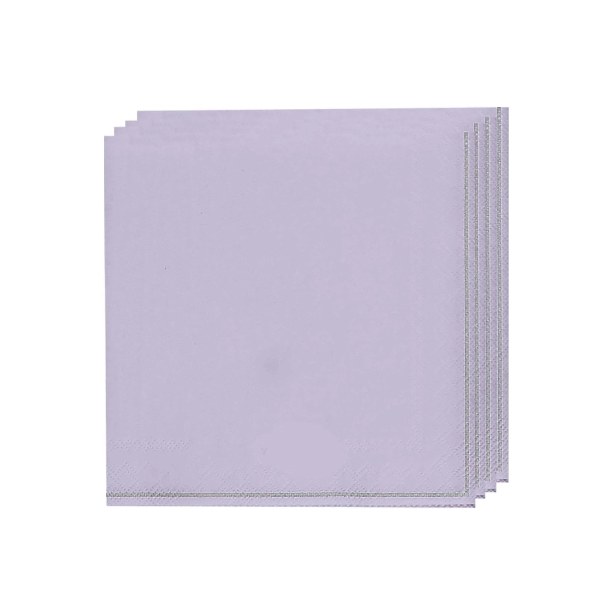 Luxe Party Lavender with Silver Stripe Lunch Napkins - 20 pcs
