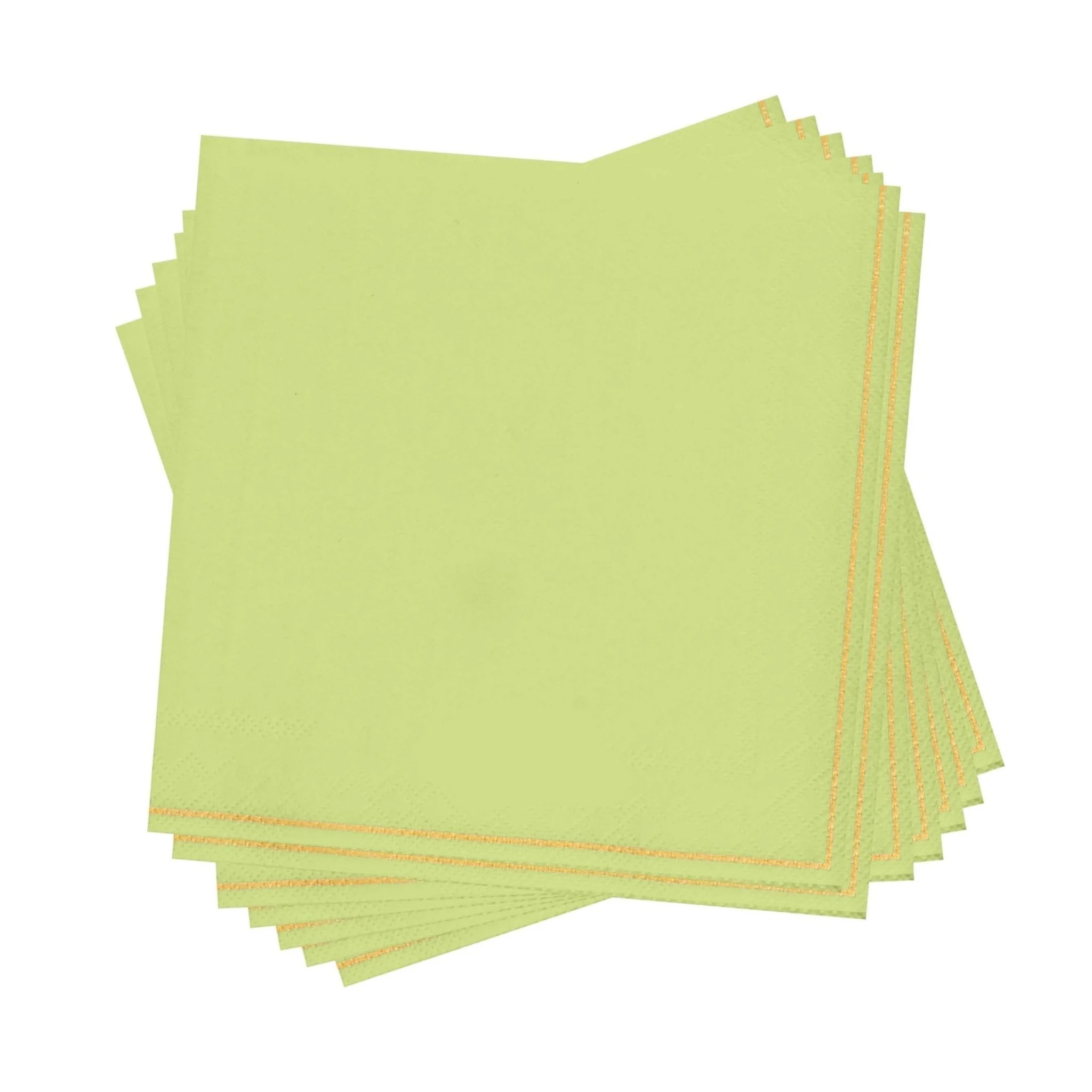 Luxe Party Lime with Gold Stripe Beverage Napkins - 20 pcs