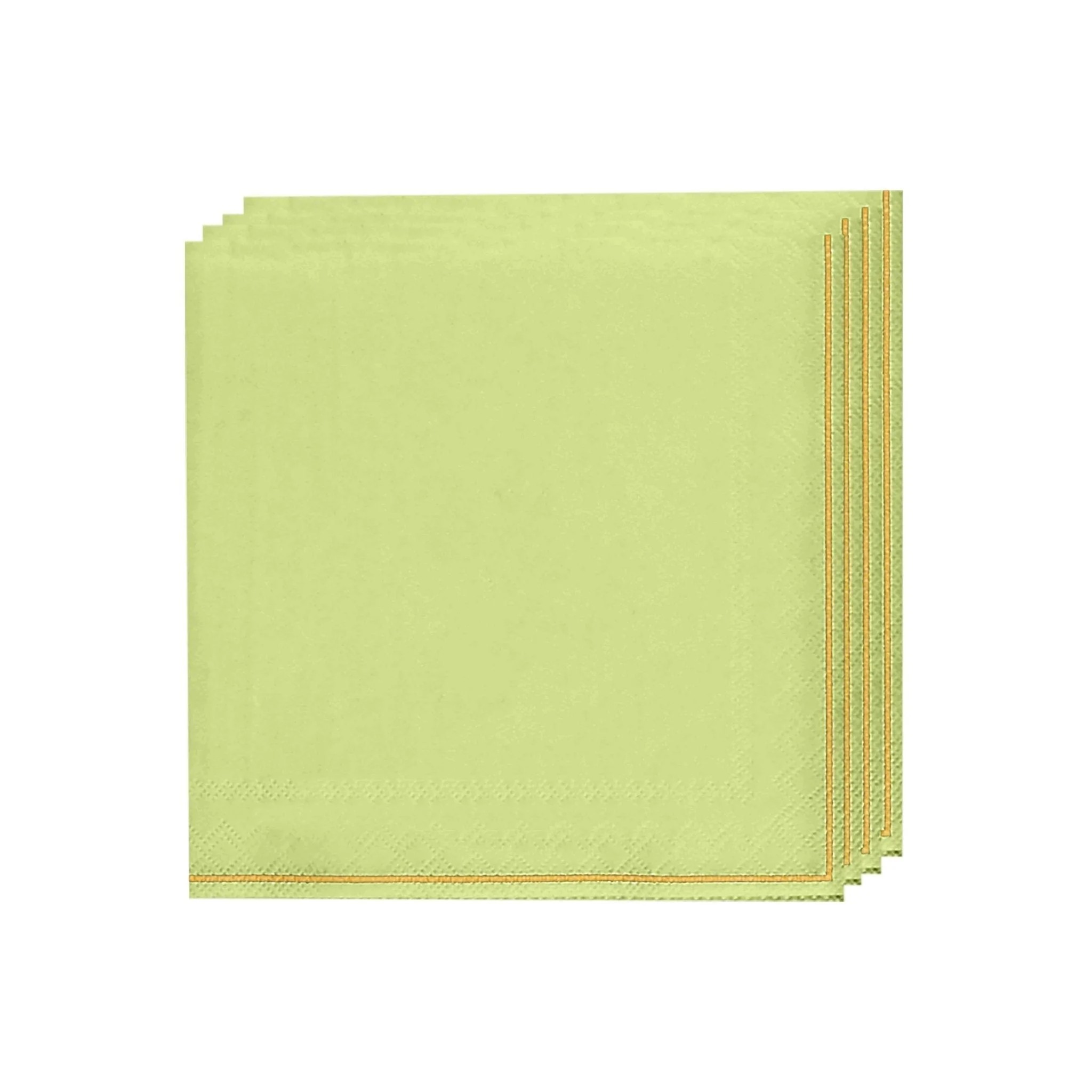 Luxe Party Lime with Gold Stripe Lunch Napkins - 20 pcs