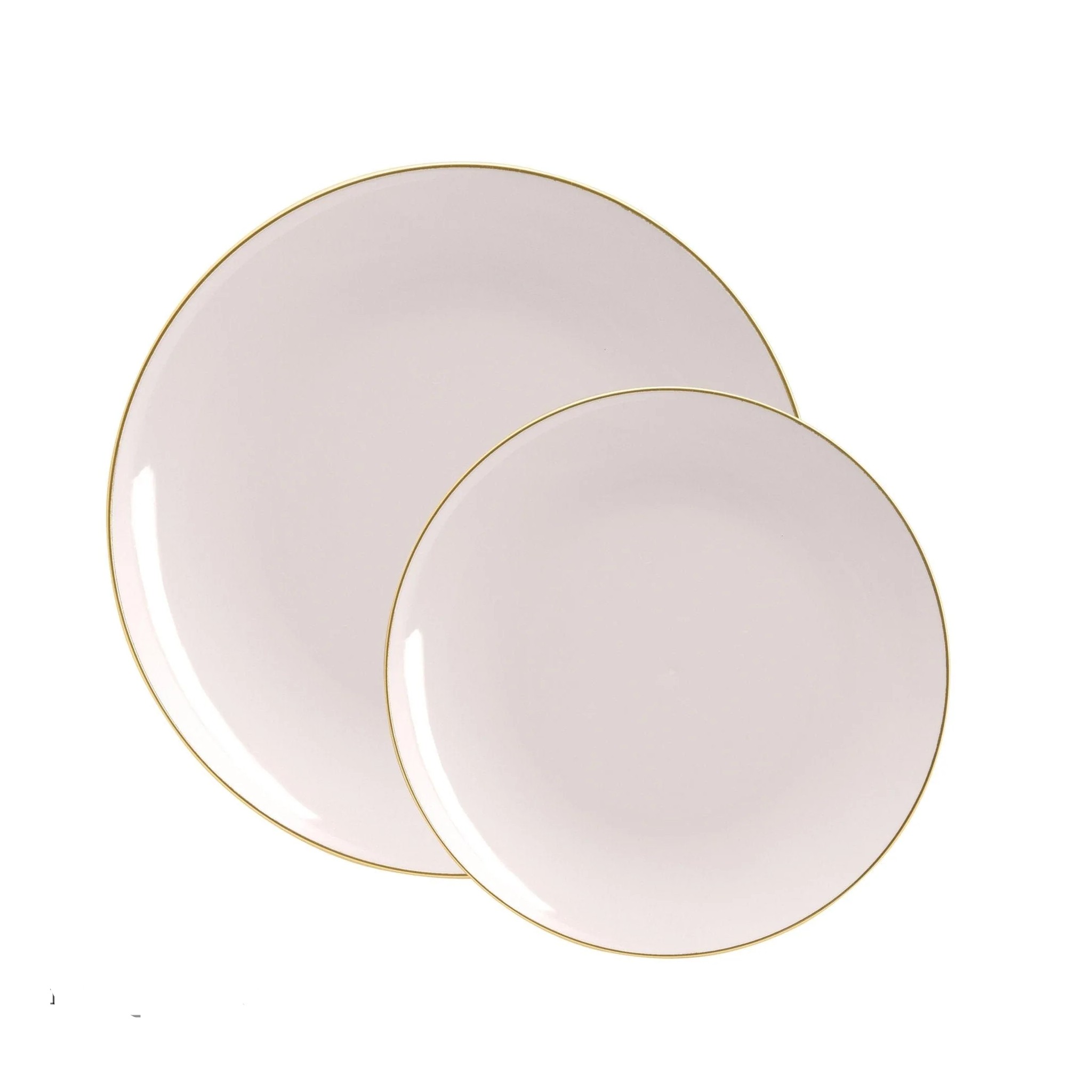 Luxe Party Linen Gold Rim Round Plastic Appetizer Plate 7.25