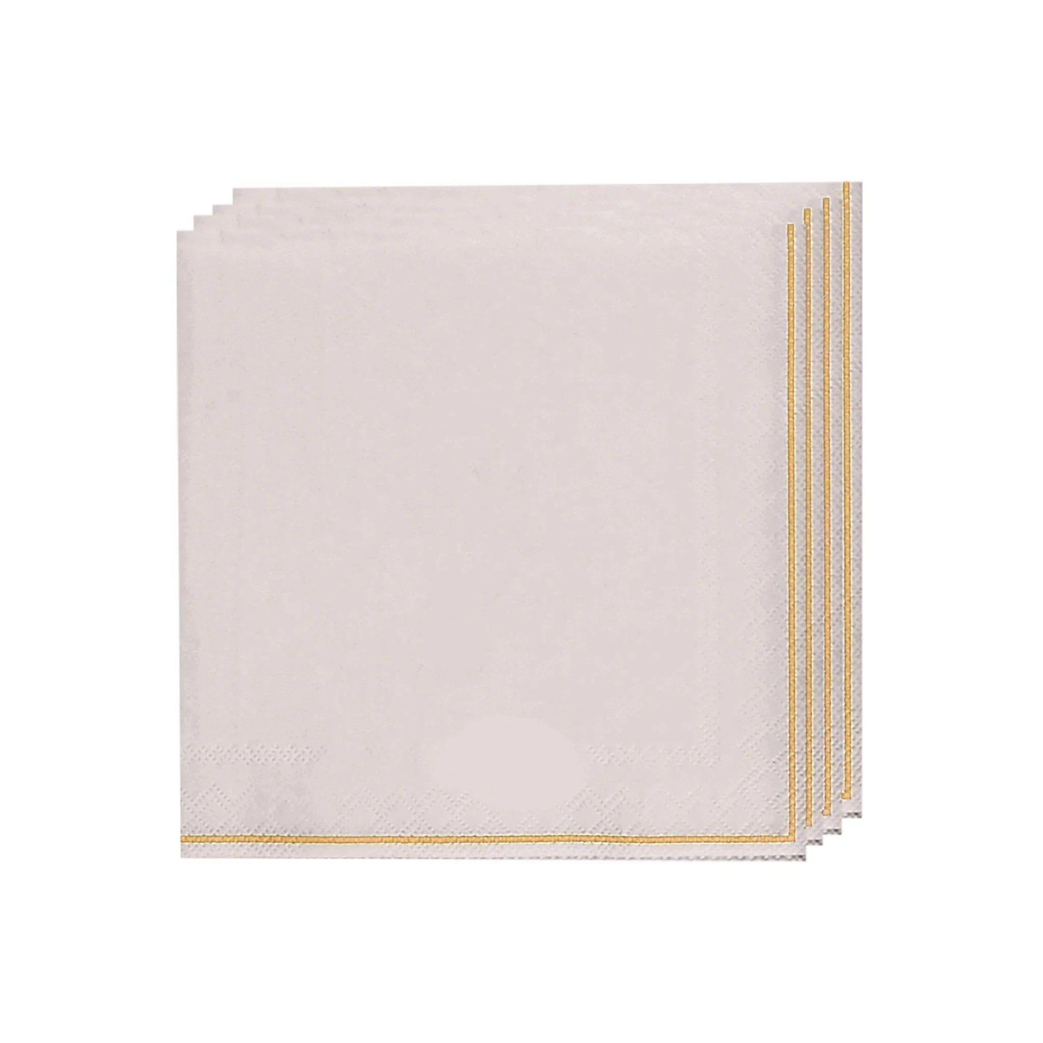 Luxe Party Linen with Gold Stripe Lunch Napkins - 20 pcs