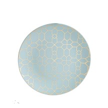 Luxe Party Mint Gold Geo Round Plastic Dinner Plate 10.25" - 10 pcs