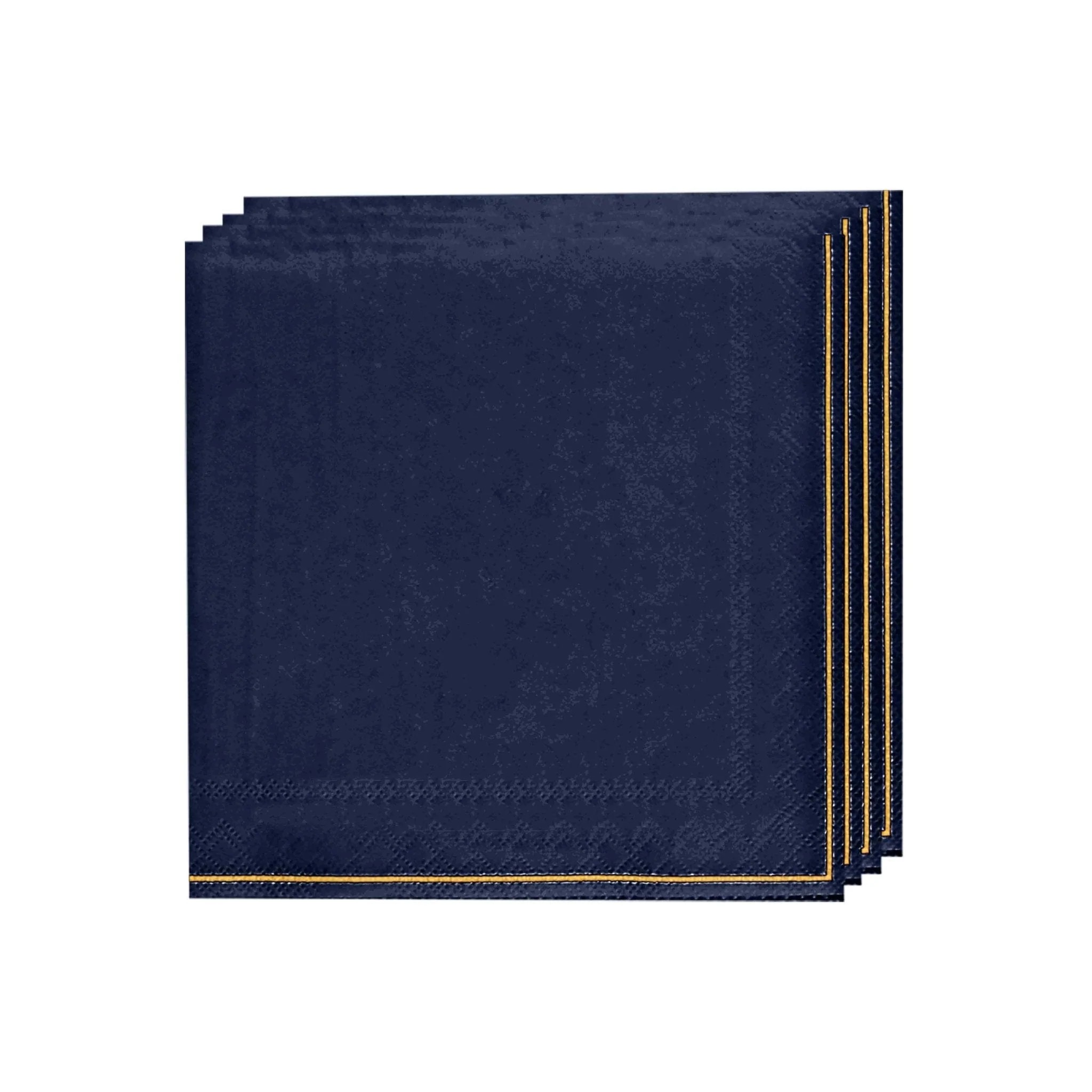 Luxe Party Navy with Gold Stripe Beverage Napkins - 20 pcs