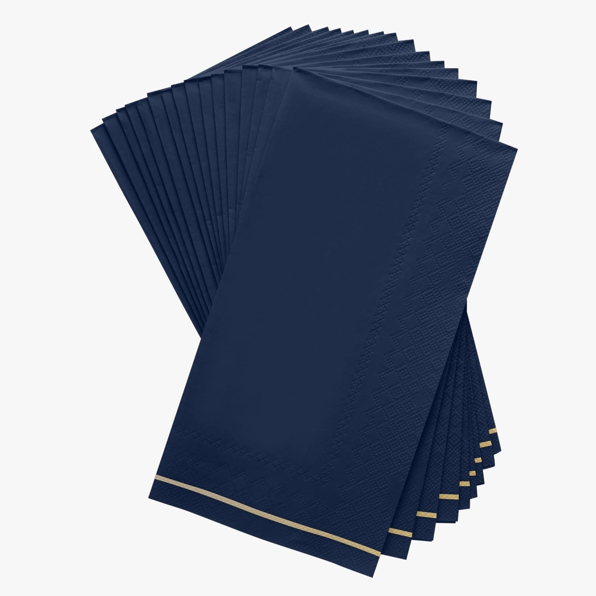 Luxe Party Navy with Gold Stripe Dinner Napkins - 16 pcs