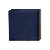 Luxe Party Navy with Gold Stripe Lunch Napkins - 20 pcs