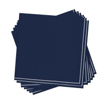 Luxe Party Navy with Silver Stripe Beverage Napkins - 20 pcs