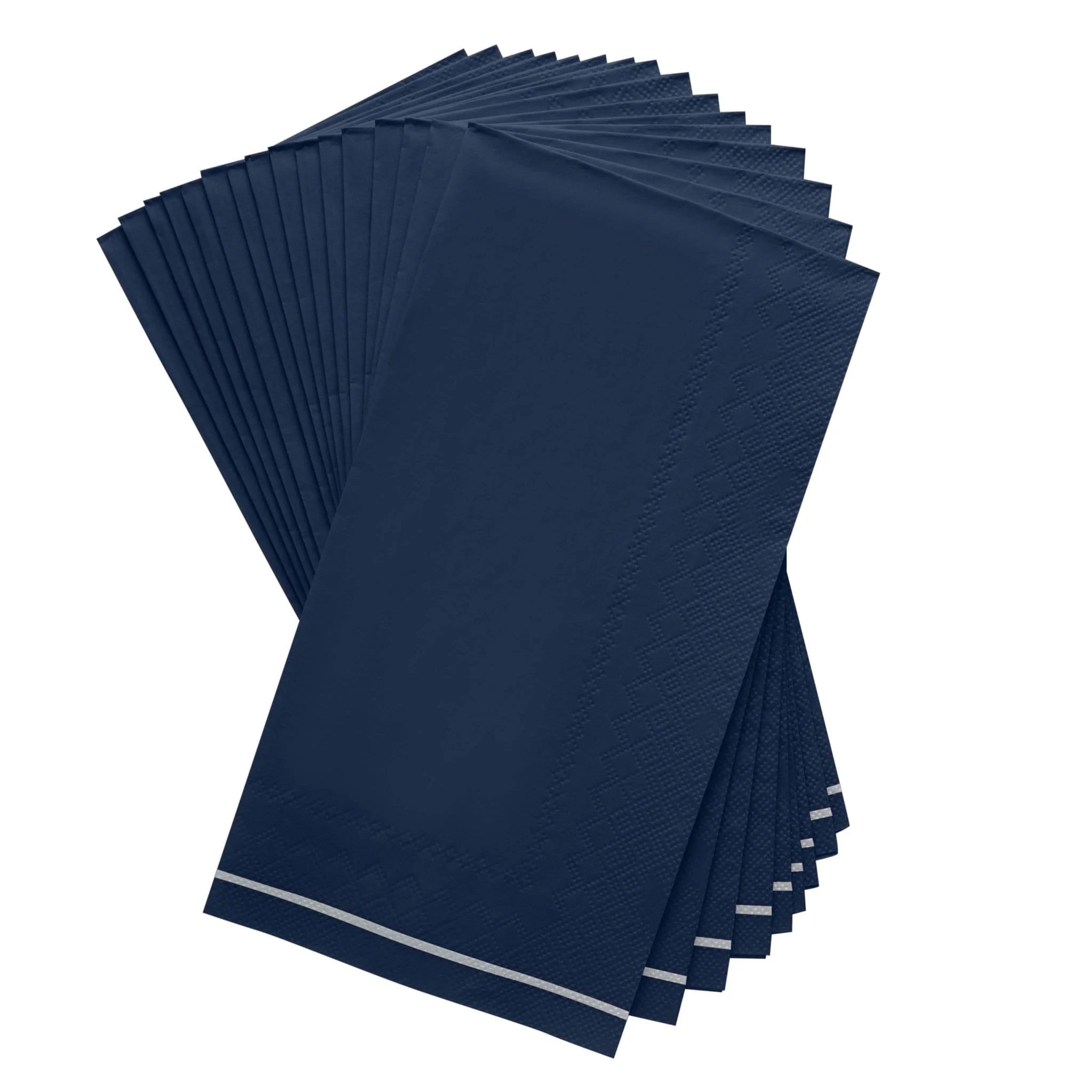 Luxe Party Navy with Silver Stripe Dinner Napkins - 16 pcs