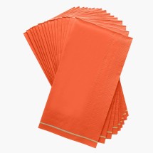Luxe Party Orange with Gold Stripe Dinner Napkins - 16 pcs