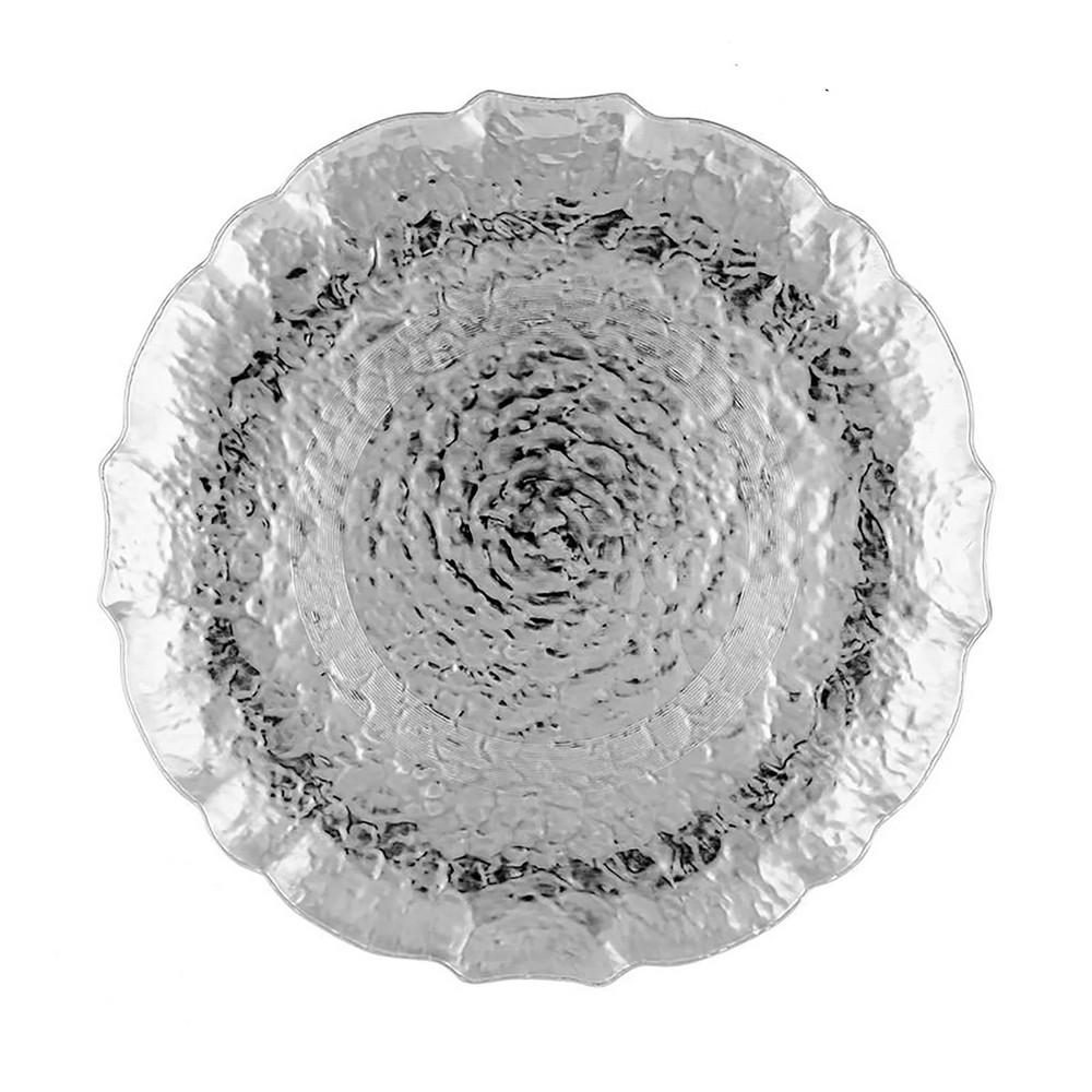 Luxe Party Silver Hammered Plastic Charger Plate 13"