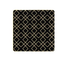 Luxe Party Square Black Gold Art Deco Pattern Dinner Plate 10.5" - 10 pcs
