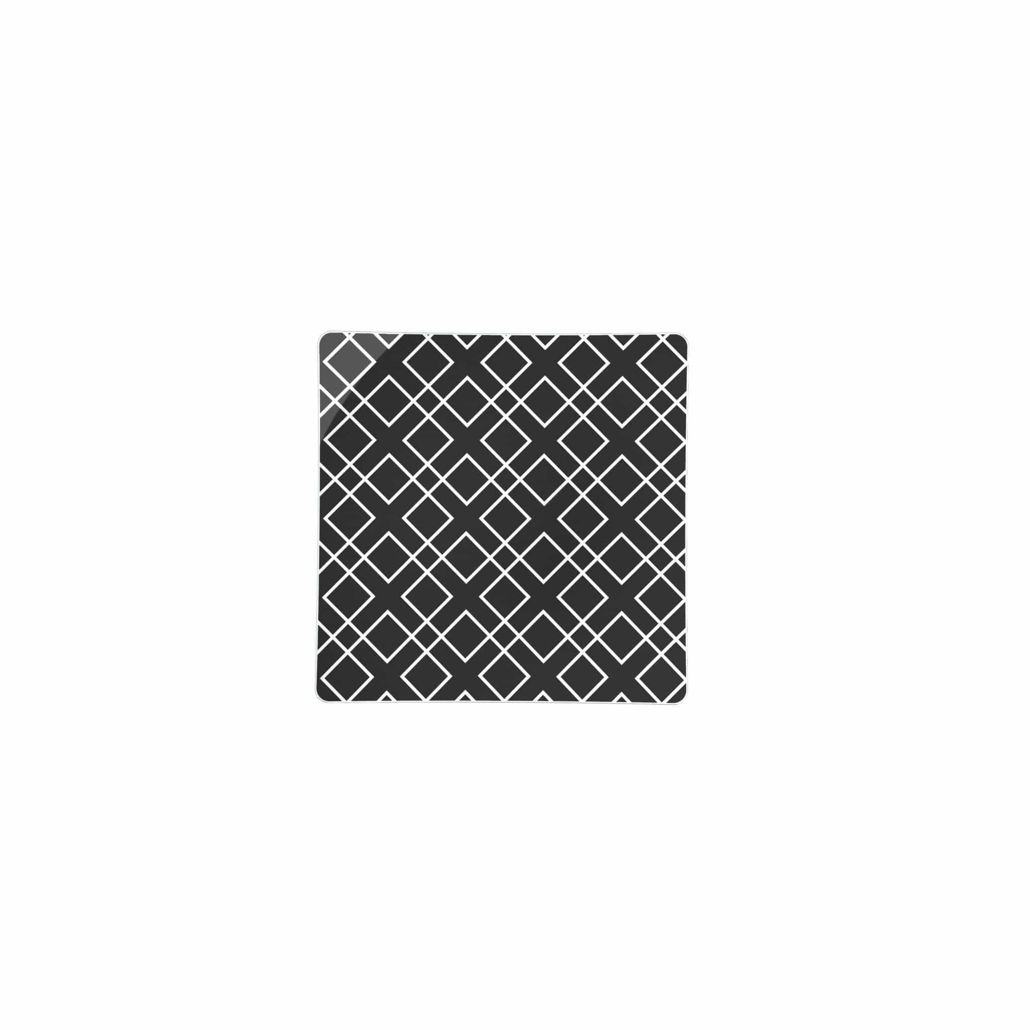 Luxe Party Square Black Silver Art Deco Pattern Appetizer Plate 8