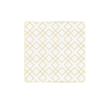 Luxe Party Square Clear Gold Art Deco Pattern Dinner Plate 10.5" - 10 pcs