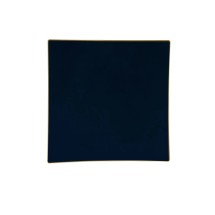 Luxe Party Square Navy with Gold Trim Plastic Appetizer Plate 8" - 10 pcs