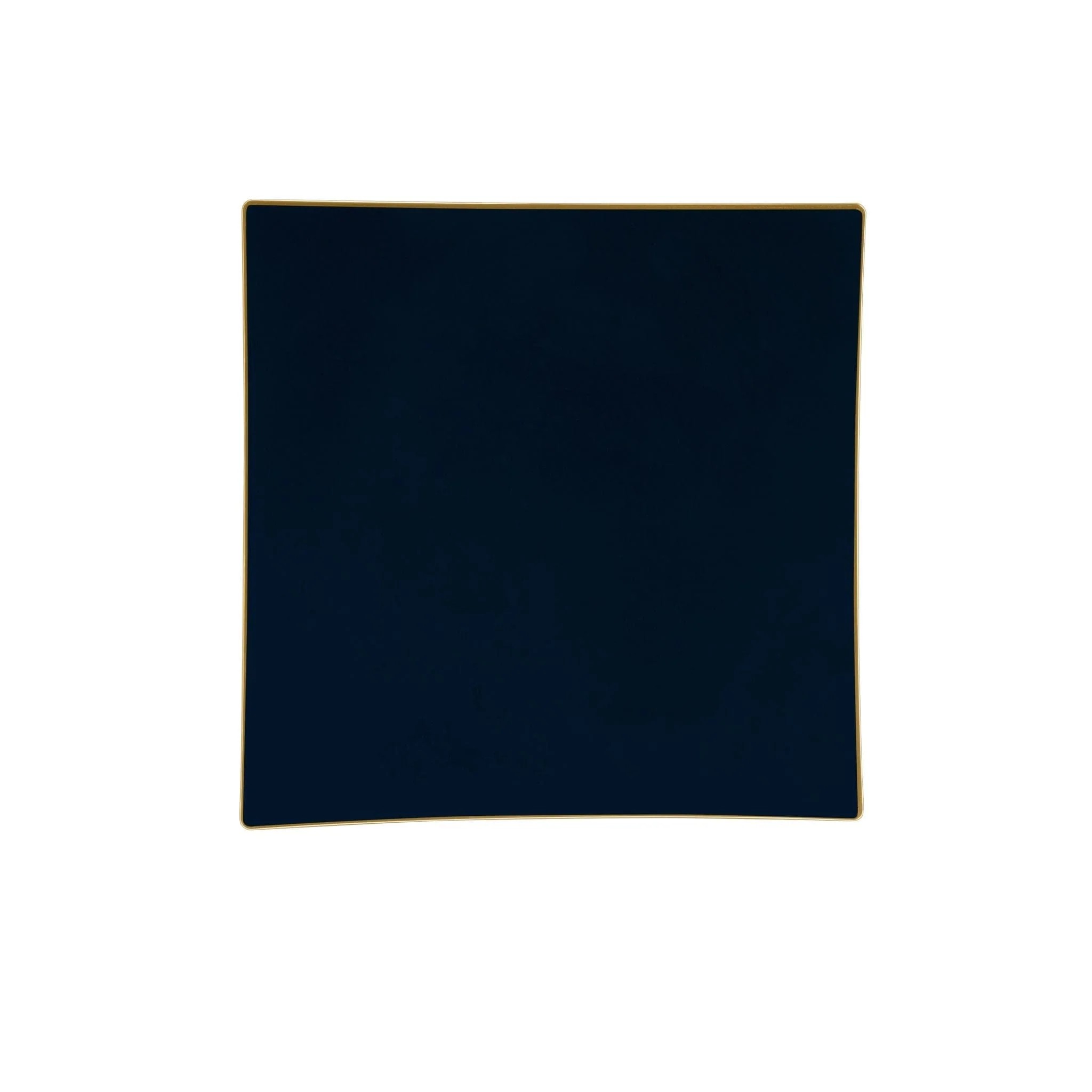 Luxe Party Square Navy with Gold Trim Plastic Appetizer Plate 8