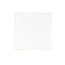 Luxe Party Square White with Gold Trim Plastic Appetizer Plate 8" - 10 pcs