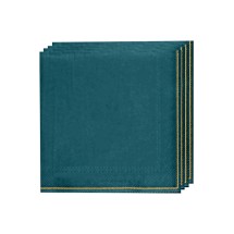 Luxe Party Teal with Gold Stripe Lunch Napkins - 20 pcs