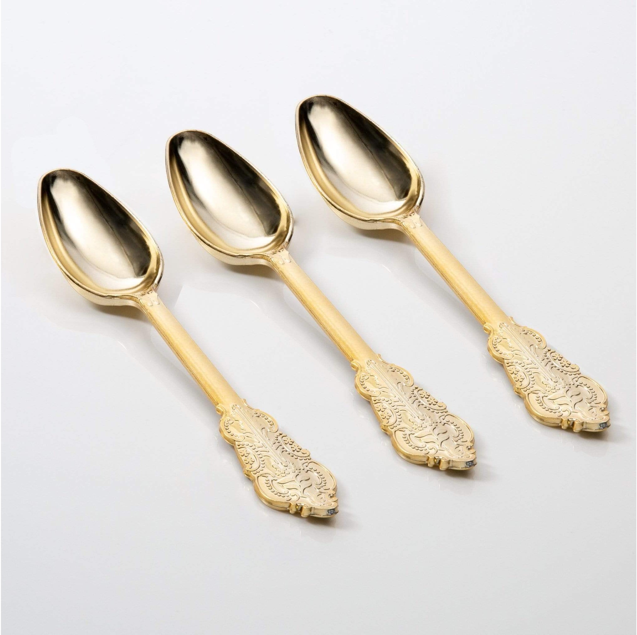 Luxe Party Venetian Design Gold Plastic Spoons - 20 pcs