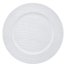 Luxe Party White Snake Skin Round Plastic Charger Plate 13"